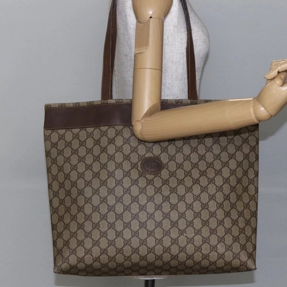 GUCCI GG Supreme Tote Bag PVC Beige 156 02 109 Auth bs30092 - Picture 15 of 16